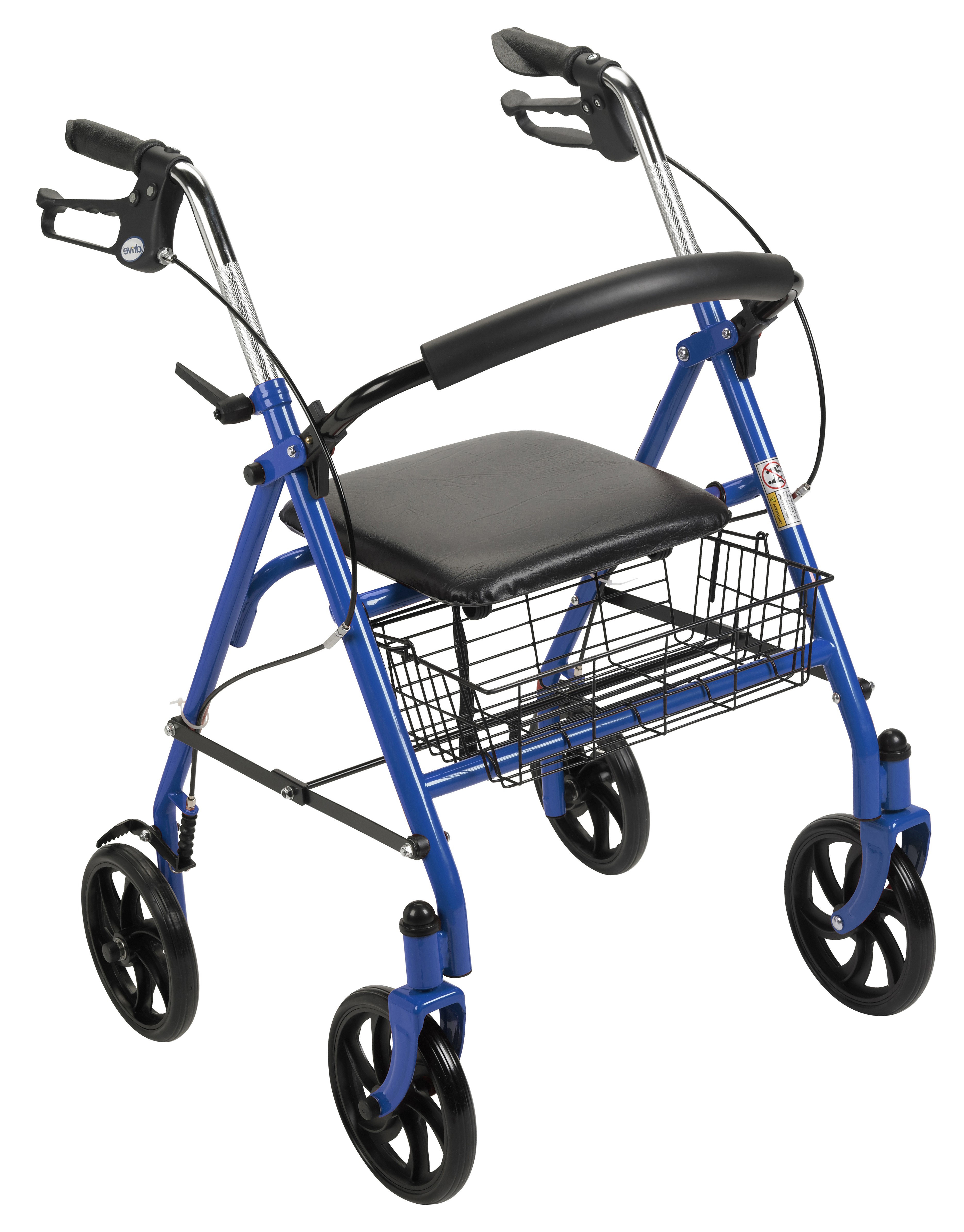 Drive Medical Durable 4-Wheel Rollator with 7-1/2