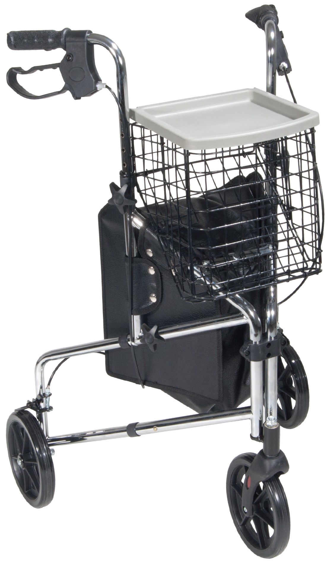 Drive Medical Deluxe 3-Wheel Steel Rollator with 7-1/2