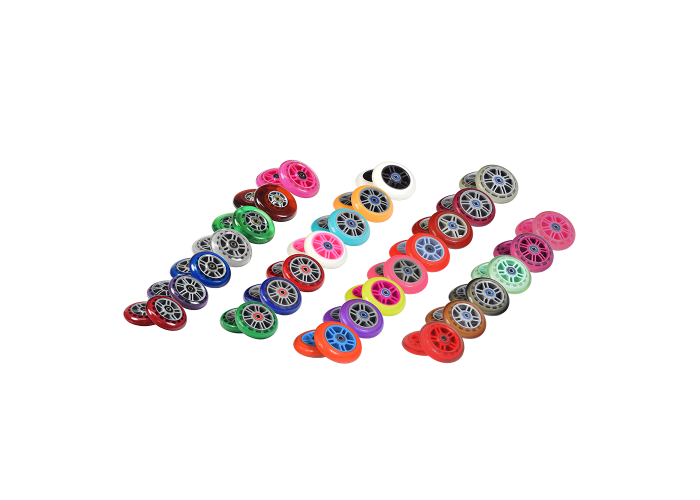 4 WHEELS 2ea Blue/Green With Bearings for RAZOR SCOOTER 