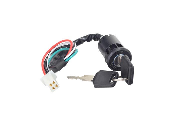 2-Wire Black Ignition Key Switch for Electric Scooter Snap on style